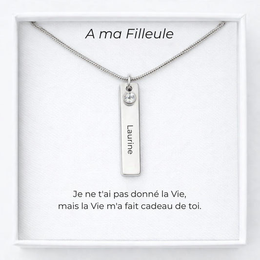 Collier Marraine Filleule Prénom Personnalisé + Carte Filleule