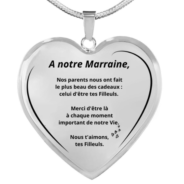 Collier Marraine Gravé Tes Filleuls