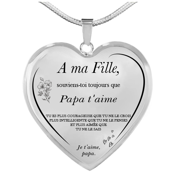 Collier Pour Ma Fille Personnalisé Papa Coeur