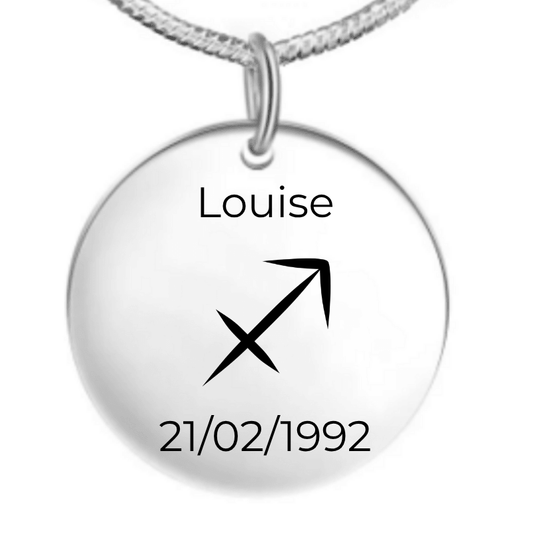 Collier Sagittaire Femme et Homme : Médaille Sagittaire personnalisé