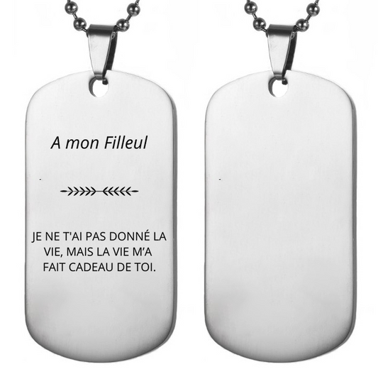 Collier Filleul "A mon Filleul" personnalisé