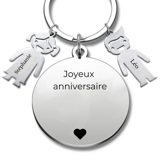 Le Porte-Clef personnalisé Joyeux Anniversaire + Prénom