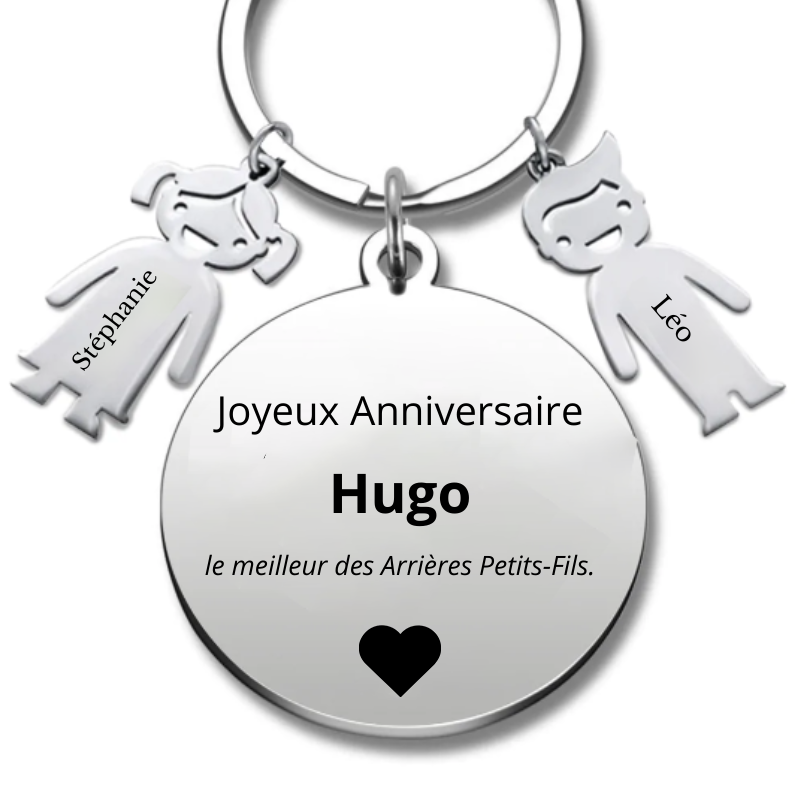 Porte Clé personnalisé Joyeux Anniversaire Arrière Petit-Fils