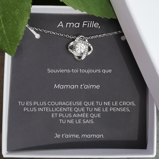 Le Collier Trèfle + la Carte "A ma Fille"