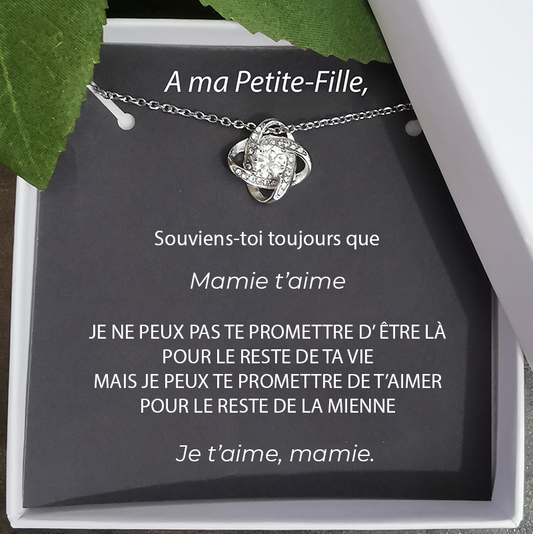 Le Collier Trèfle "A ma Petite-Fille" + la Carte "A ma Petite Fille"