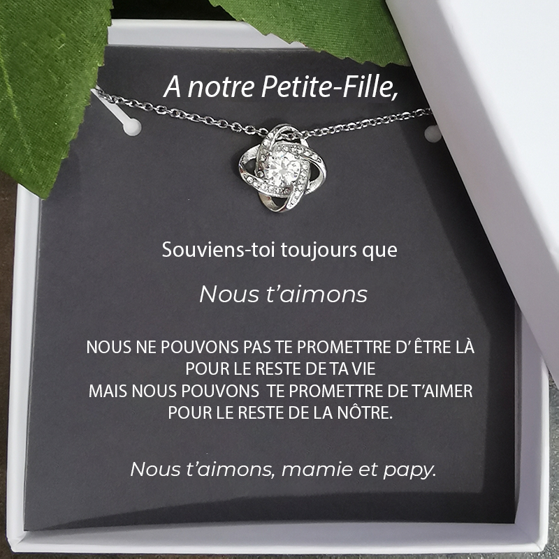 Le Collier Trèfle "A ma Petite-Fille" + la Carte "A ma Petite Fille"