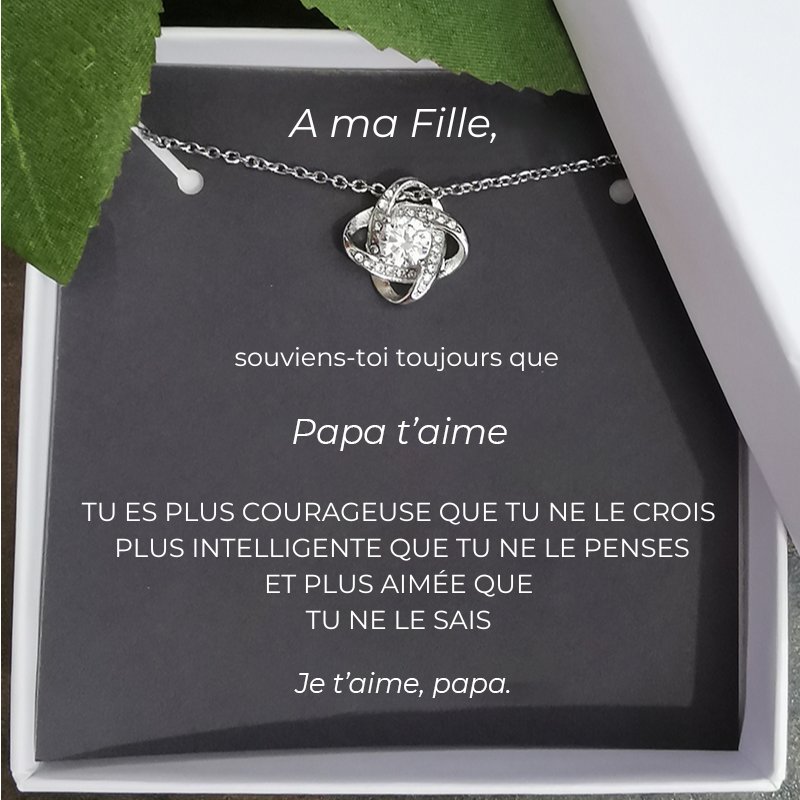 Le Collier Trèfle + la Carte "A ma Fille"