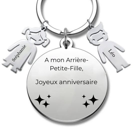 Le Porte-Clef personnalisé Joyeux Anniversaire Arrière Petite Fille