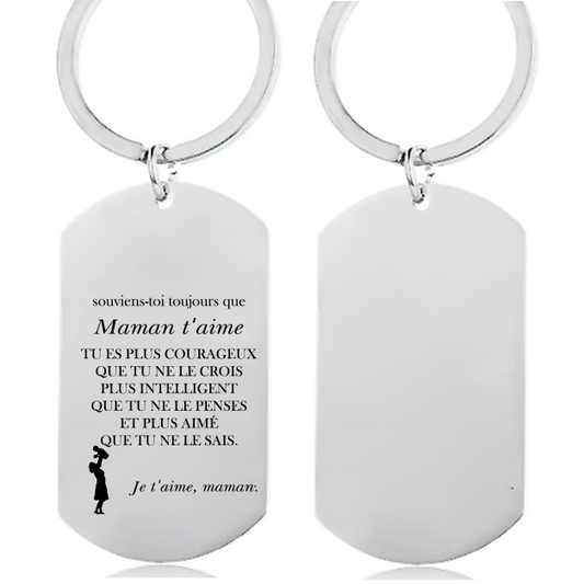 Le porte-clef "A mon Fils" - Personnalisation FACE (Titre)