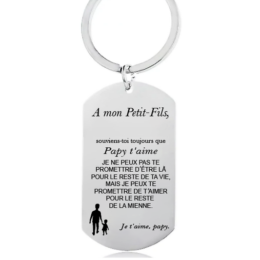 Le Porte-Clefs "A mon Petit-Fils" - Personnalisation FACE