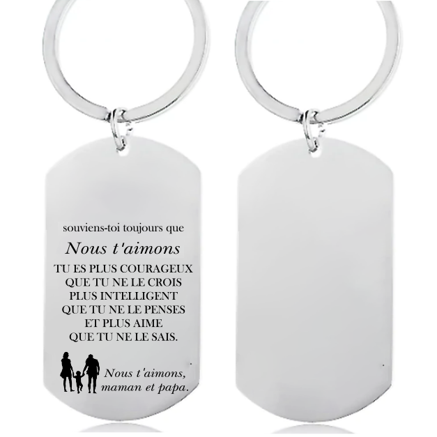 Le porte-clef "A mon Fils" - Personnalisation FACE (Titre)