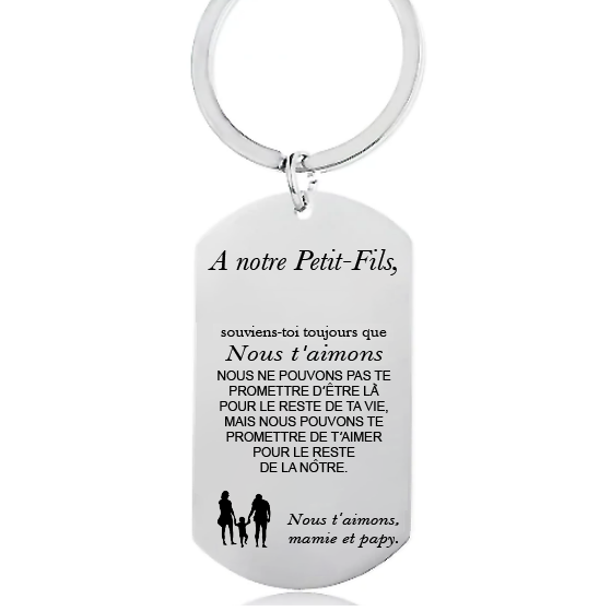 Le Porte-Clefs "A mon Petit-Fils" - Personnalisation FACE