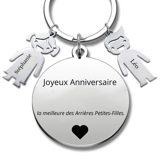 Le Porte-Clef personnalisé Joyeux Anniversaire Arrière Petite Fille