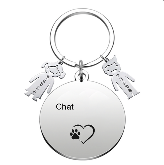 Médaille "Chat XXX" - Médaille Pour Chat personnalisable Nom et Téléphone