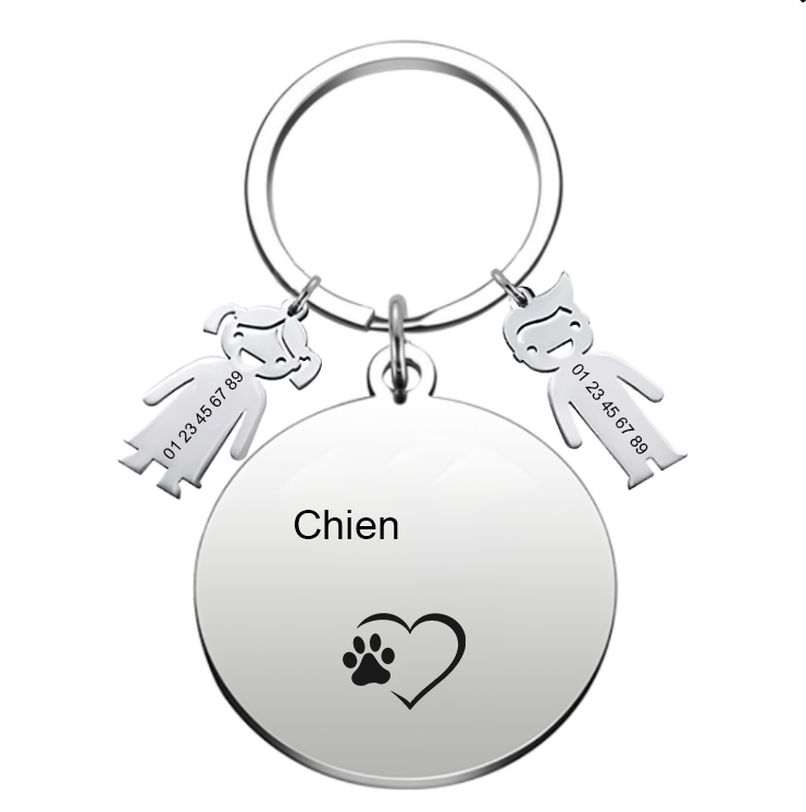 Médaille "Chien XXX" - Médaille Pour Chien personnalisable Nom et Téléphone