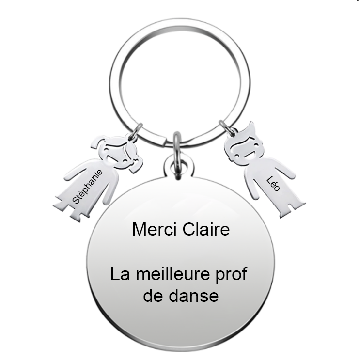 Porte-Clef Merci "Merci XXX, la meilleure prof de YYY"