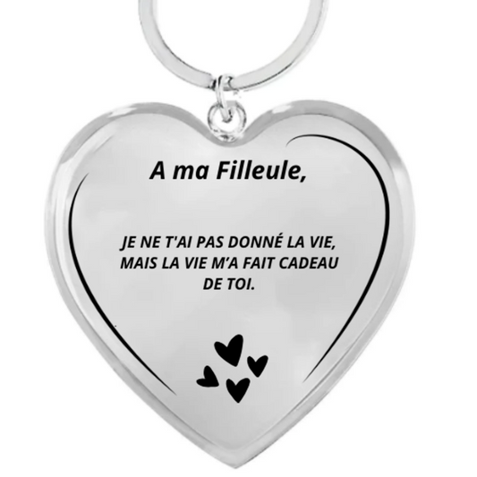 Porte-Clefs Coeur A ma Filleule Gravé