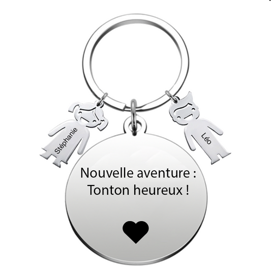 Porte-Clef Personnalisé Annonce Grossesse Tonton