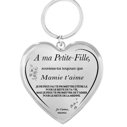 Le porte-clef Coeur "A ma Petite-Fille"