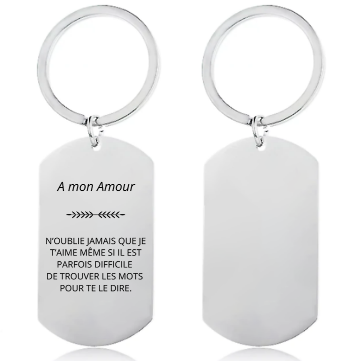 Porte Clé Homme "A mon Amour" - Les Bijoux de Marilou