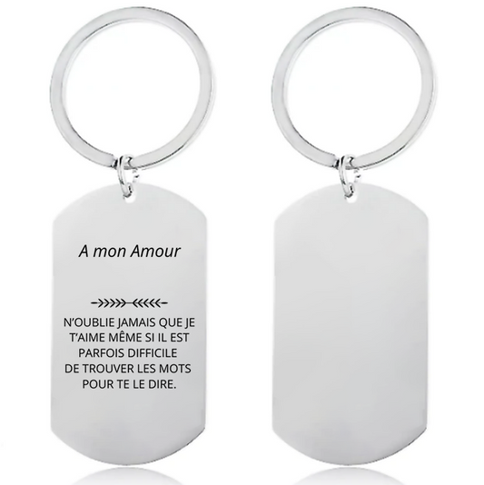Porte Clé Homme "A mon Amour" - Les Bijoux de Marilou