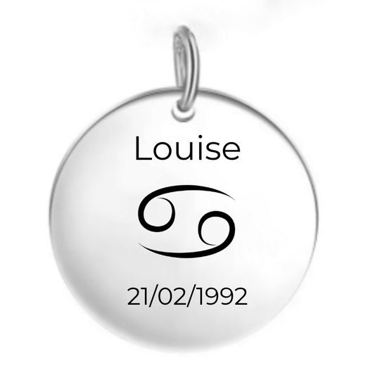 Pendentif Cancer Homme et Femme personnaliseé