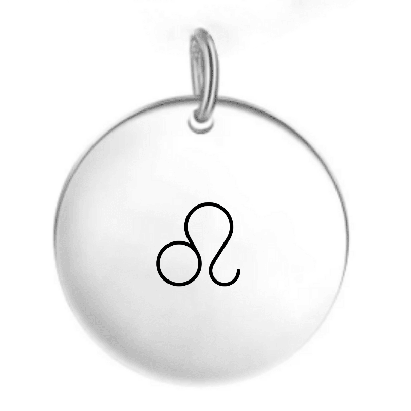 Pendentif Lion en acier inoxydable gravé du signe du zodiaque - Les Bijoux de Marilou