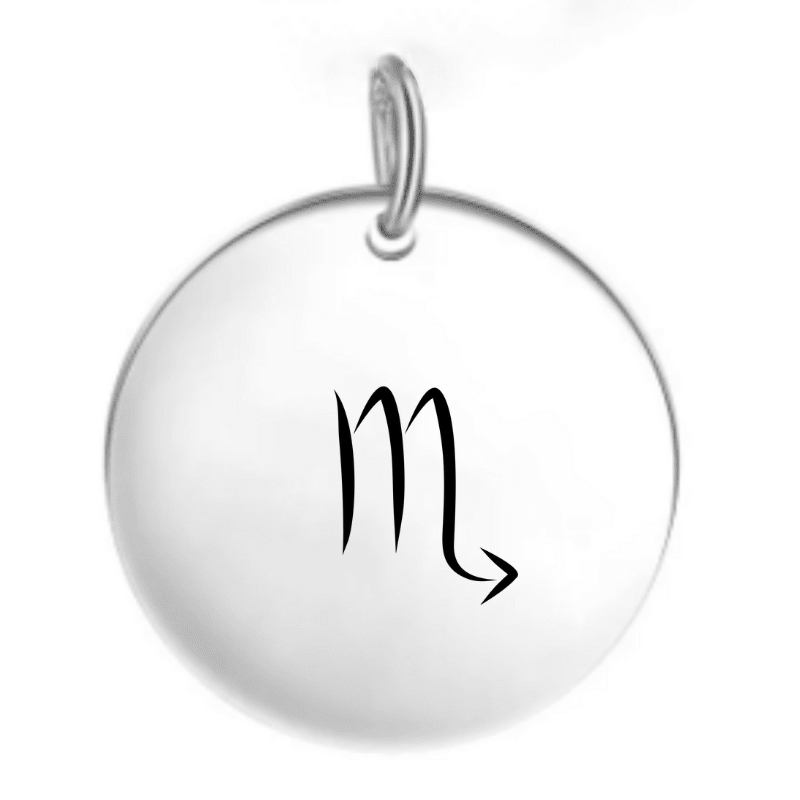 Pendentif Scorpion en acier inoxydable gravé du signe du zodiaque - Les Bijoux de Marilou