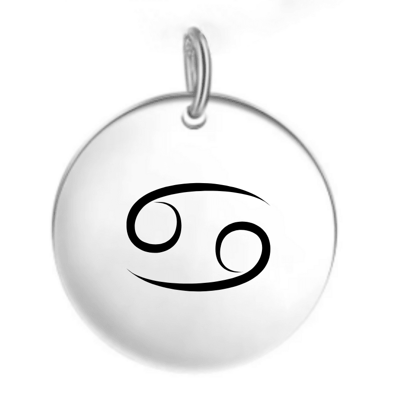 Pendentif signe astrologique Cancer — gravé au laser acier inoxydable