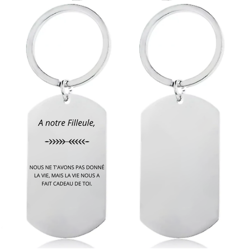 Porte-Clé pour Filleule A notre Filleule Personnalisé