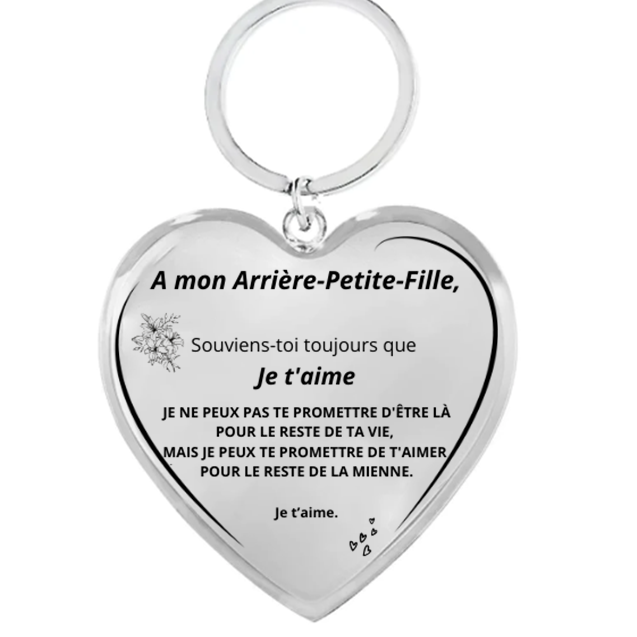 Porte-Clefs A mon Arrière-Petite-Fille A personnaliser