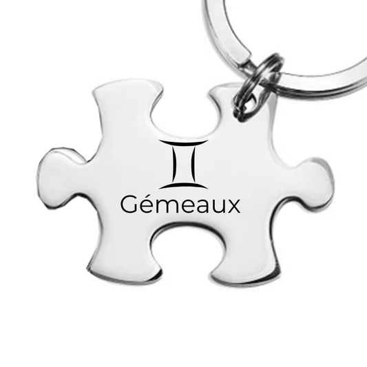 Porte-clé Puzzle Gemeaux