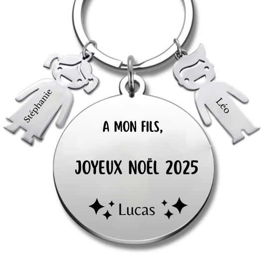 Porte-clé personnalisé Joyeux Noël Fils