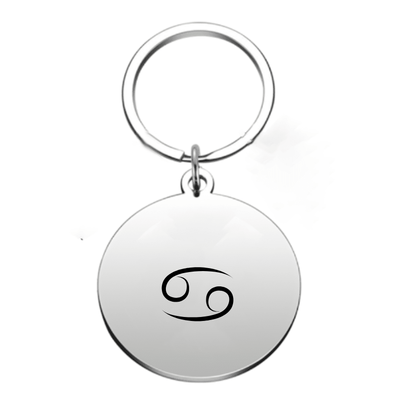 Porte-clé signe astrologique Cancer — gravé au laser acier inoxydable