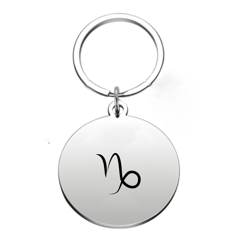 Porte-clé signe astrologique Capricorne — gravé au laser acier inoxydable