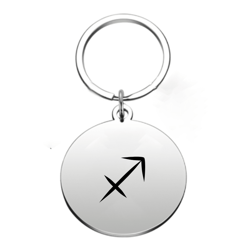 Porte-clé signe astrologique Sagittaire — gravé au laser acier inoxydable