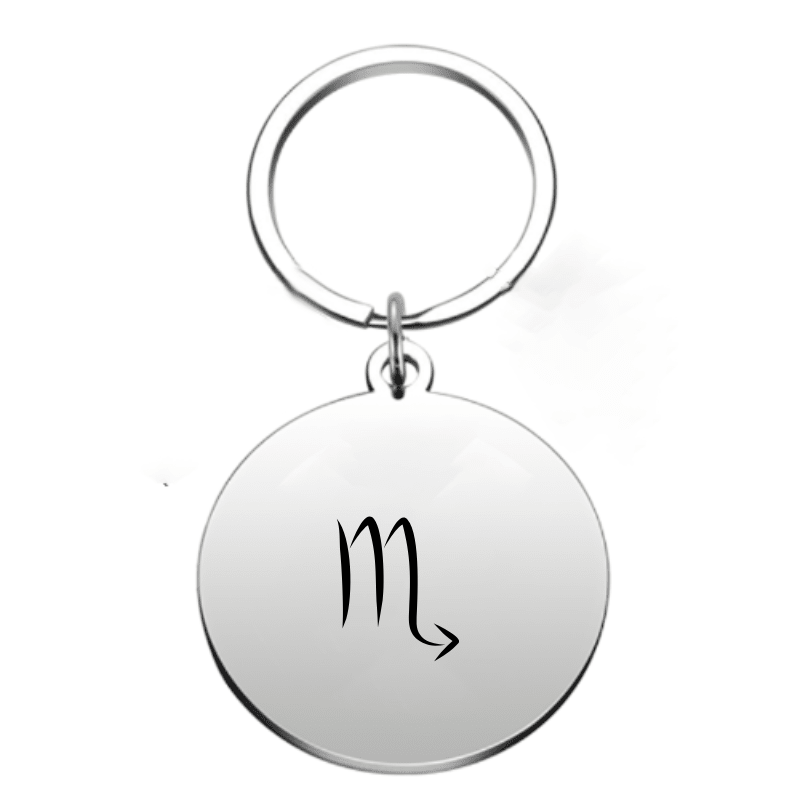 Porte-clé signe astrologique Scorpion — gravé au laser acier inoxydable