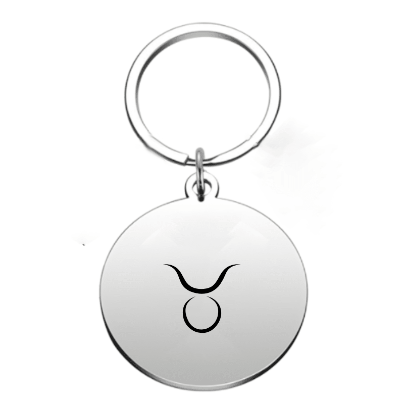 Porte-clé signe astrologique Taureau — gravé au laser acier inoxydable