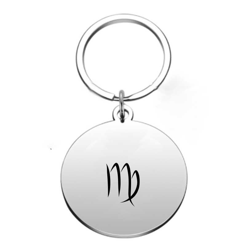Porte-clé signe astrologique Vierge — gravé au laser acier inoxydable