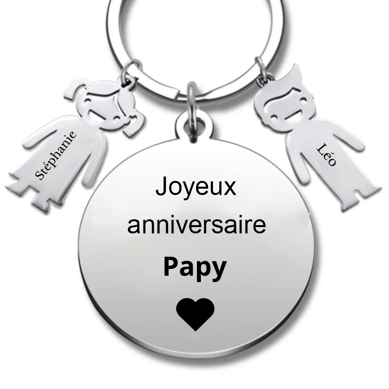 Porte-clef Personnalise Joyeux Anniversaire Papy