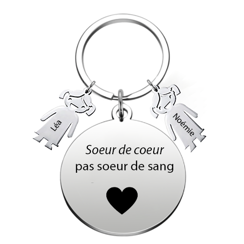 Porte Cles Meilleure Amie Personnalise Citation pour Soeur de Coeur