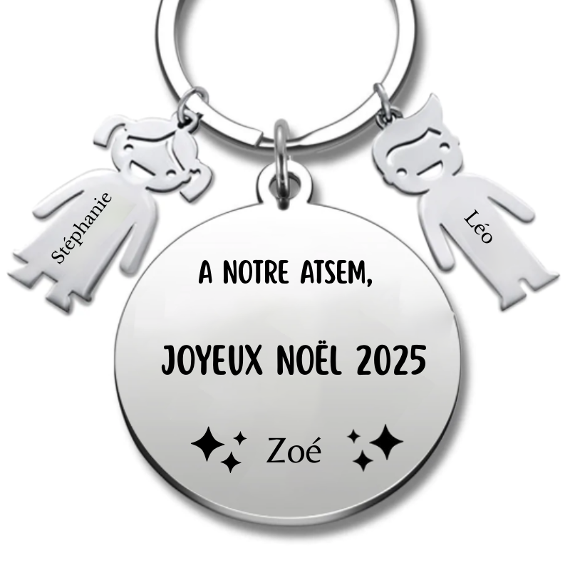 Porte Clé ATSEM Personnalisé Joyeux Noël ATSEM A Notre ATSEM