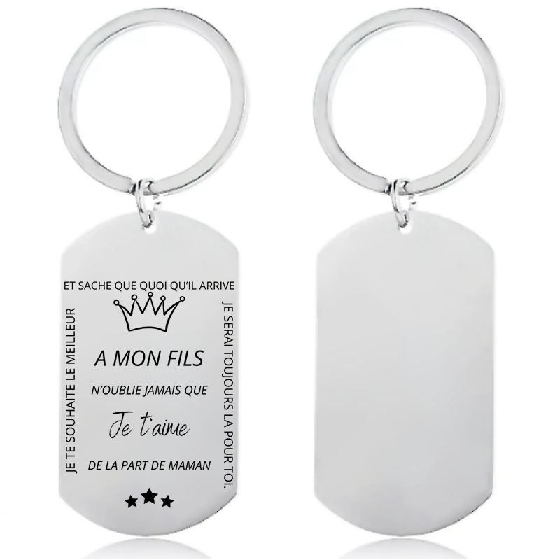 Porte Clé A Mon Fils Personnalisé Maman N'oublie jamais