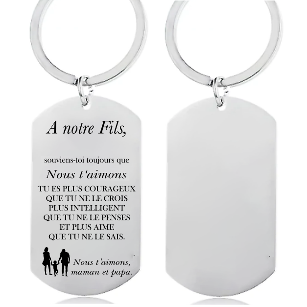 Porte Clé A Notre Fils Personnalisé A Personnaliser 