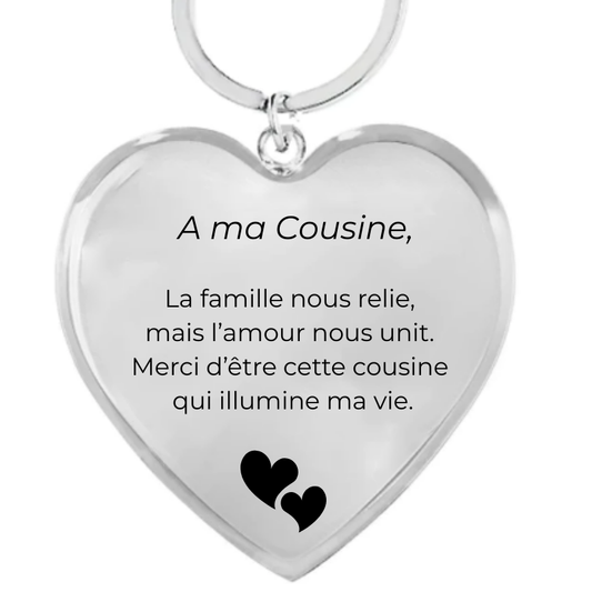 Porte Clé Cousine Personnalisé Coeur