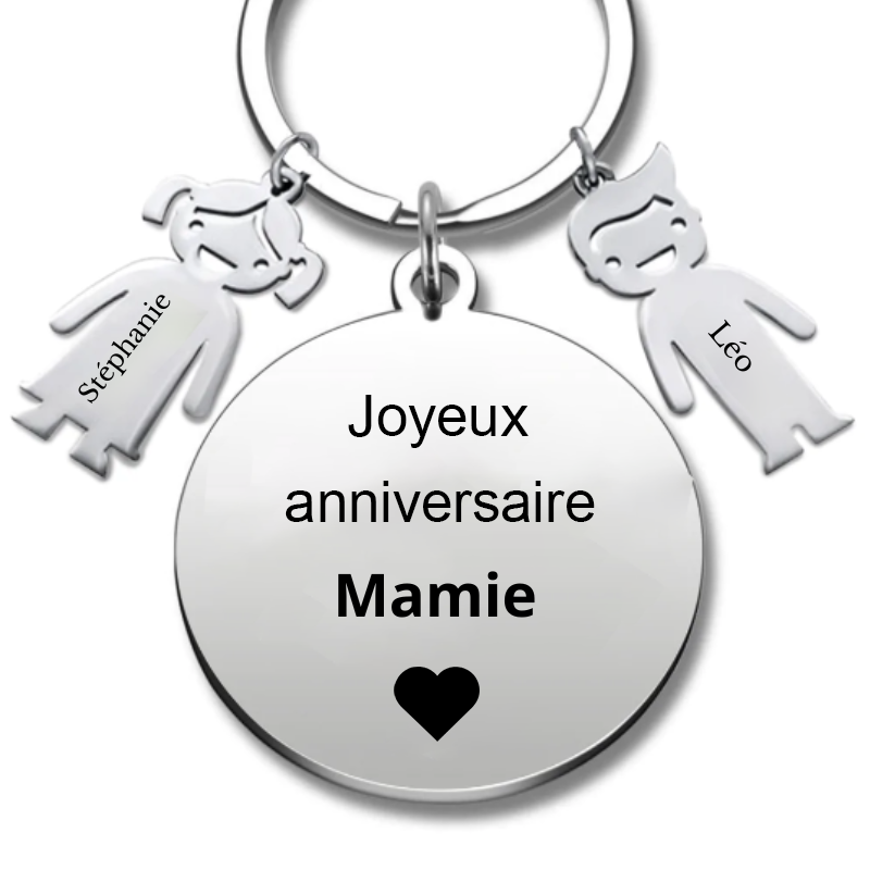 Porte Clé Mamie Personnalisé "Joyeux Anniversaire Mamie"