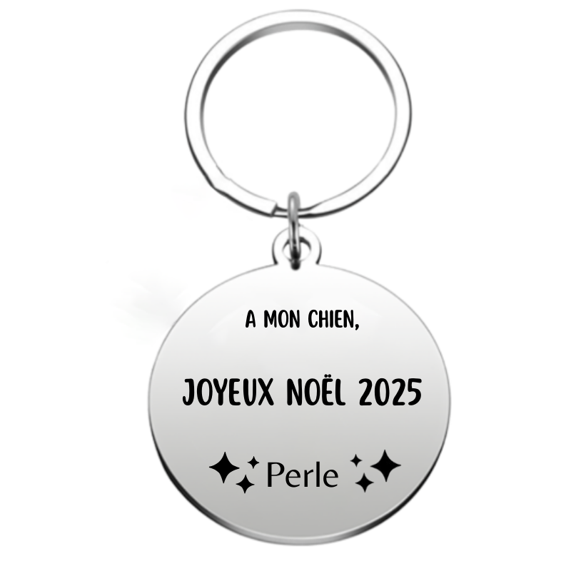 Porte Clé Noël Joyeux Noël Chien - A personnaliser