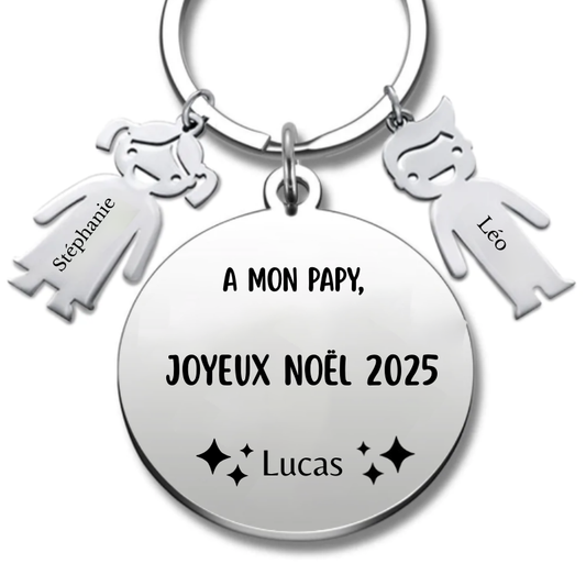 Porte Clé Papy Personnalisé Joyeux Noël Papy