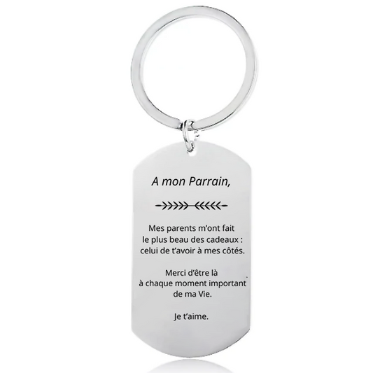 Porte Clé Parrain "A mon Parrain"