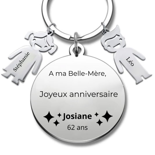 Porte Clé Personnalisé Joyeux Anniversaire Belle-Mère